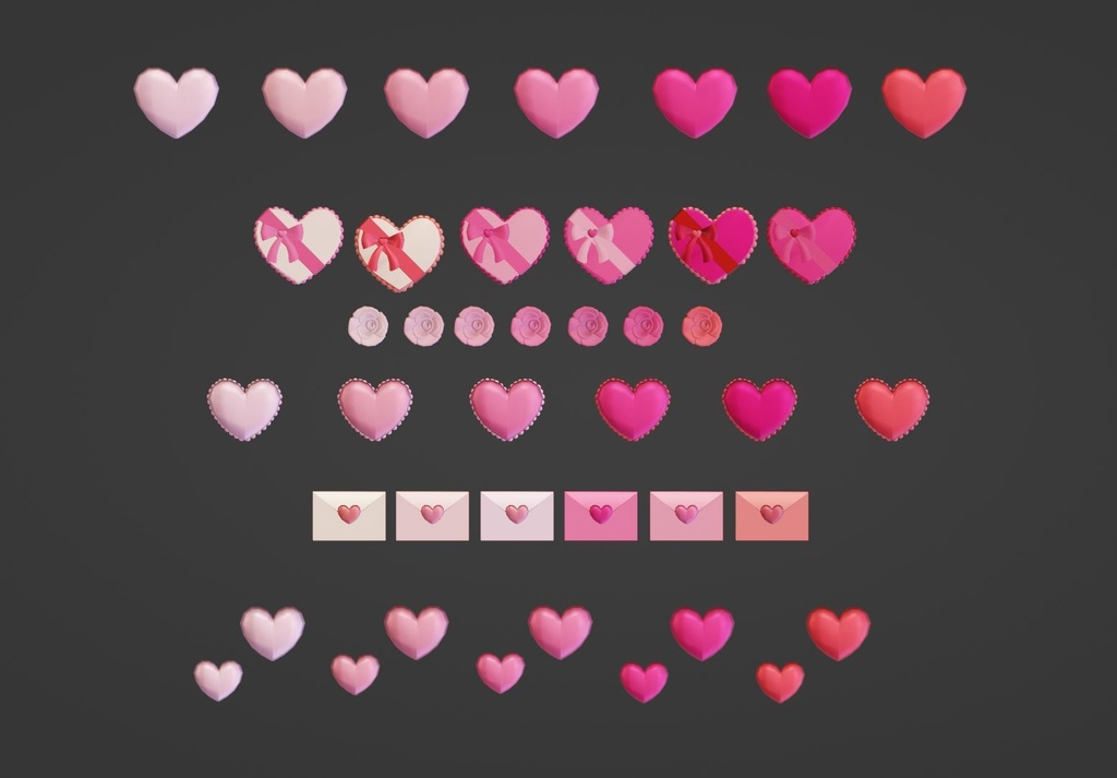 3D Valentines Day Assets