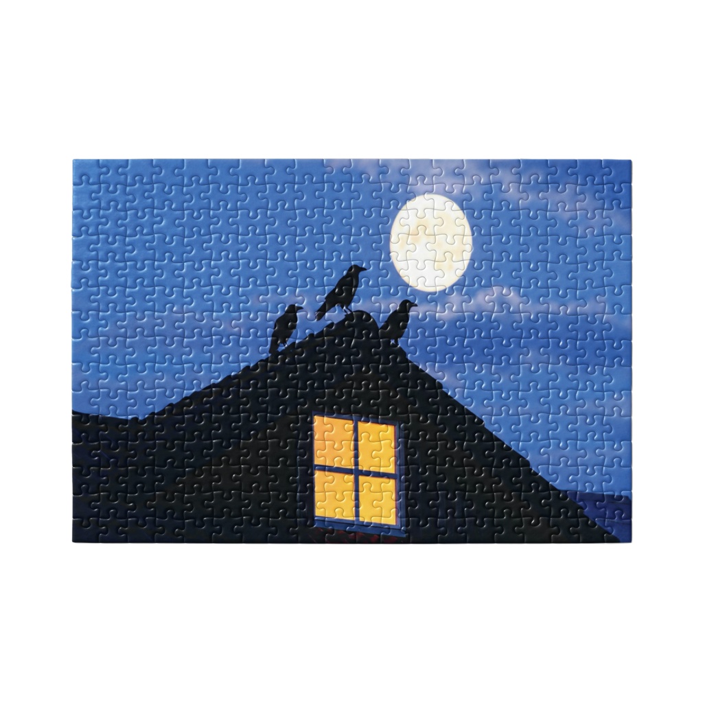 三羽のカラスと満月の夜