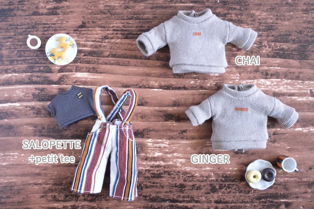 GINGER & CHAI トレーナーとサロペット