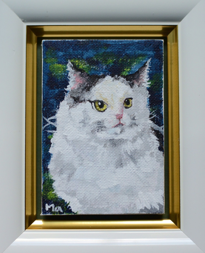 【オーダーイラスト】猫アクリルミニ原画キャンバス