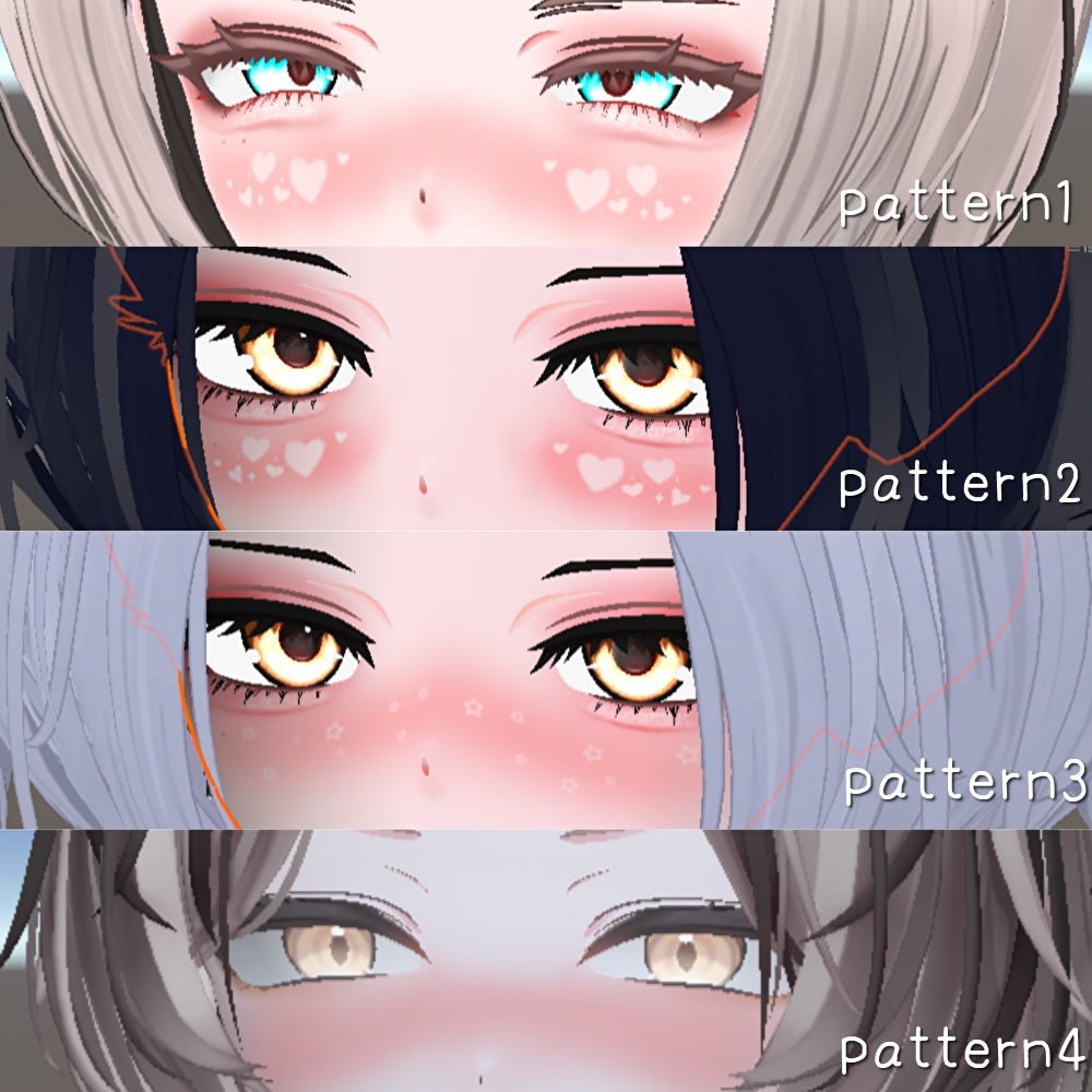 【3アバター対応】cute cheek set