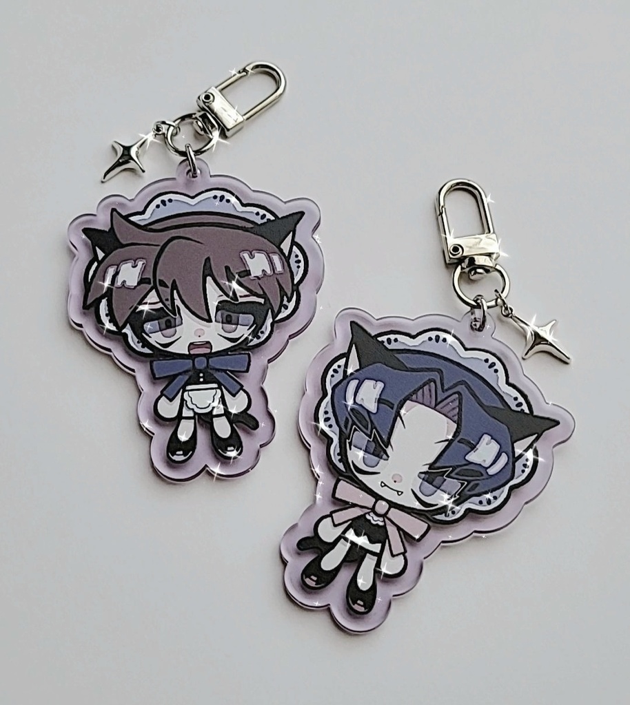 どいきりねこねこアクキー(うすむらさき)