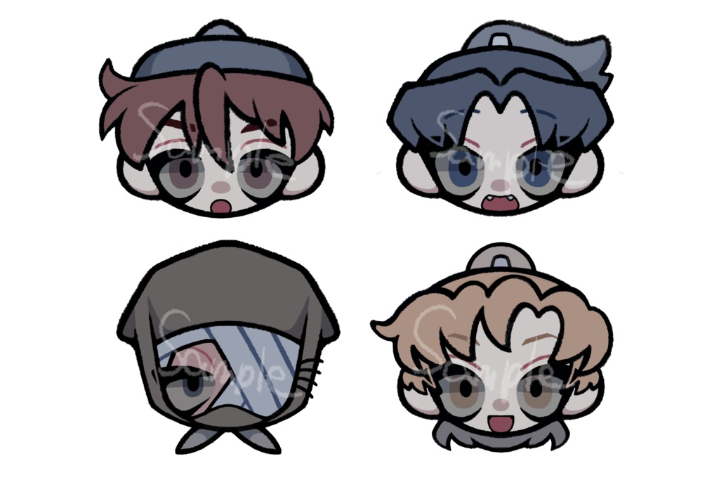 生首ぽいアクキー(雑と伊)