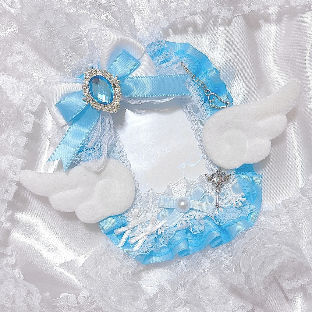 水色×白 天使のトレカケースデコ🩵໒꒱· ゚
