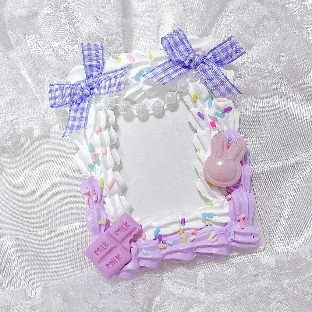 紫×白 チョコレートホイップデコ🍫🐰💜