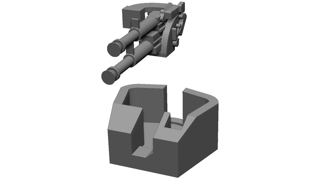 【受注生産】中国海軍・ソ連海軍艦艇 使用可 1/700 61式25mm連装機関砲(2-M-3)12基入(3Dプリント製キット)※概要欄を最後まで必ずご覧ください