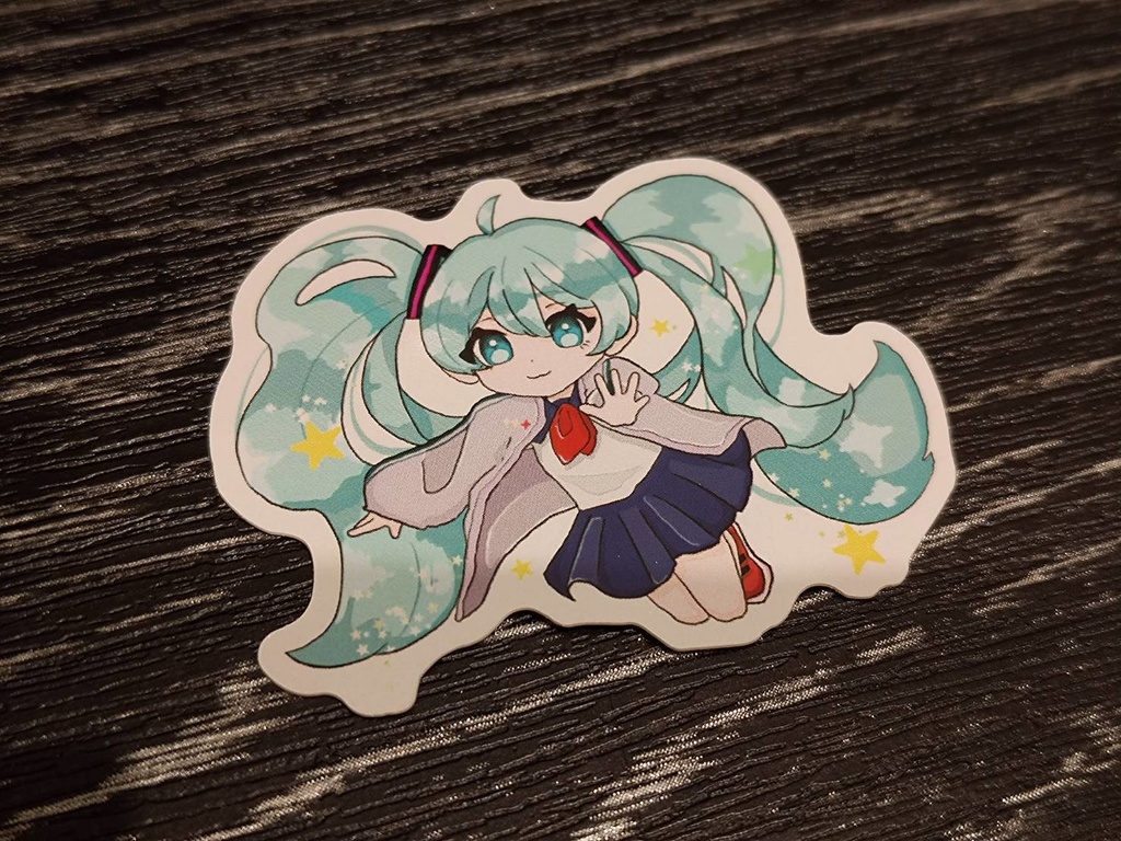 「梨さん初音ミク」ステッカー