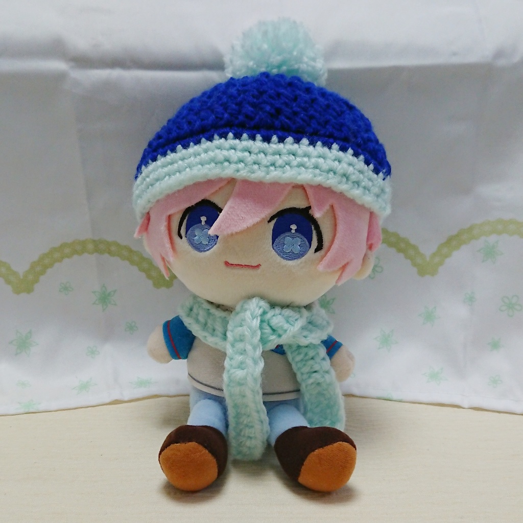 ぬいぐるみ用 ニット帽&マフラーセット ブルー