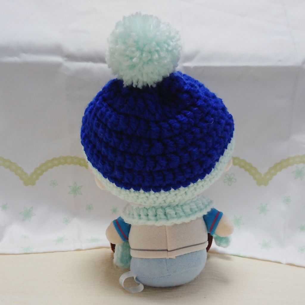 ぬいぐるみ用 ニット帽&マフラーセット ブルー