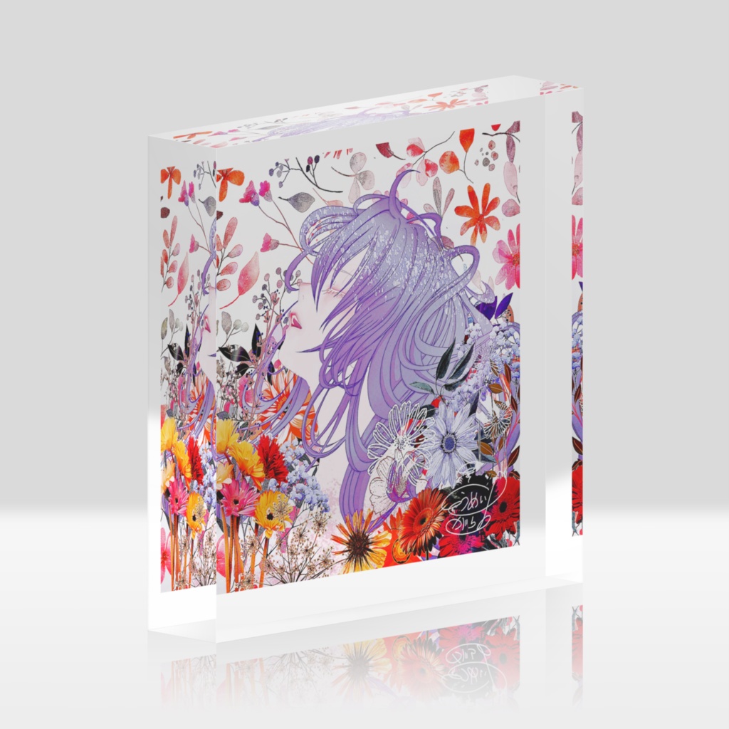 がらすflowersアクリルブロック(100x100)
