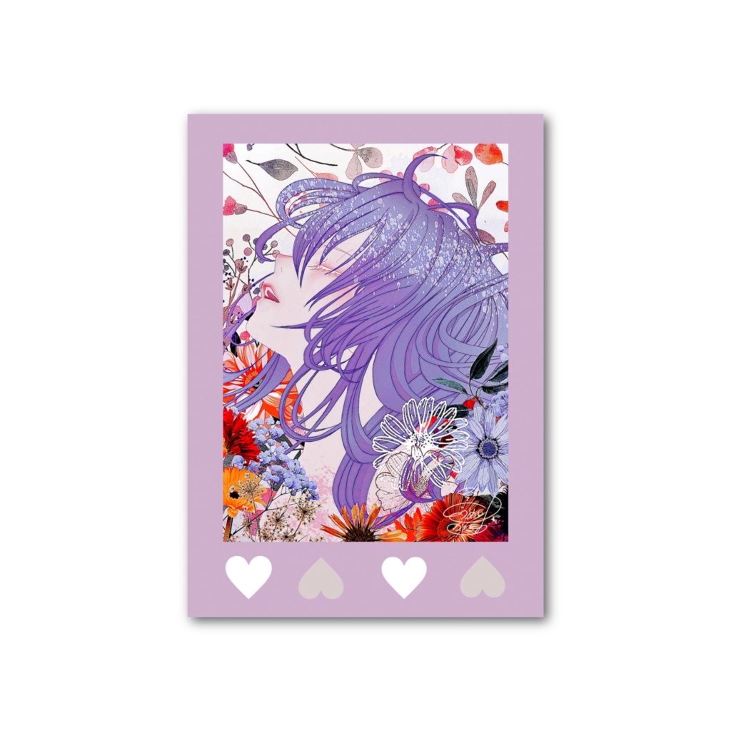とうめいがらすflowersフォト風カード