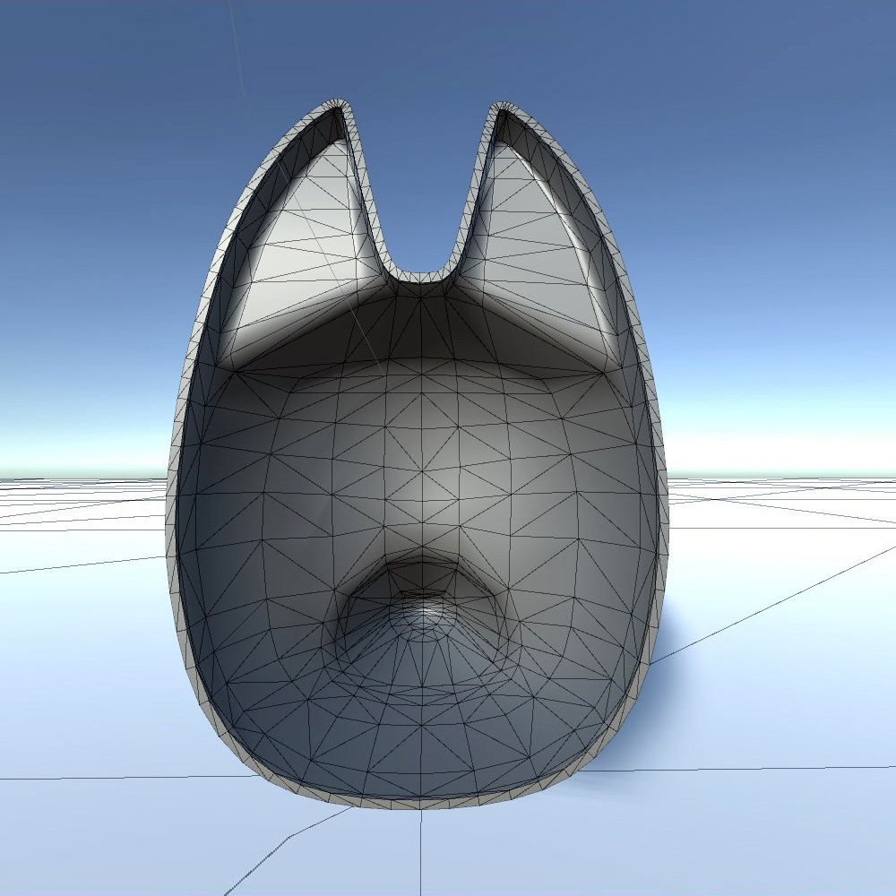 「狐面 -B」3Dモデル ver.2 ローポリモデル追加