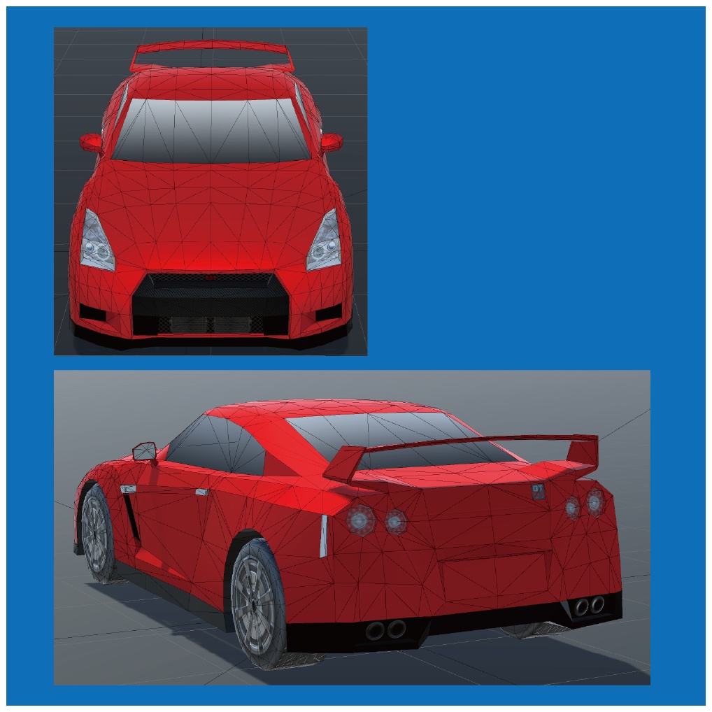 「ローポリ・スポーツカー」車体色を自由に変更可能。