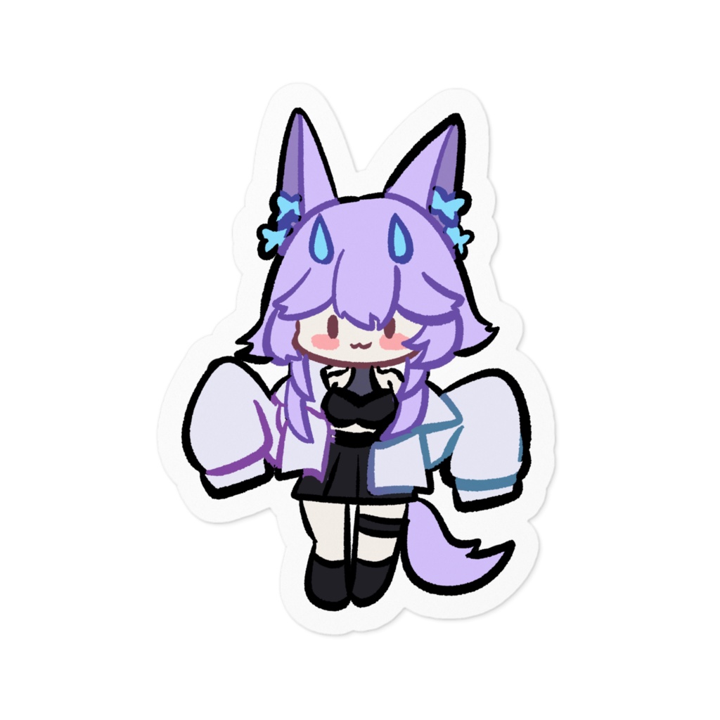 【描き下ろし】ステッカー 月食みい 1~4バージョン 100×100