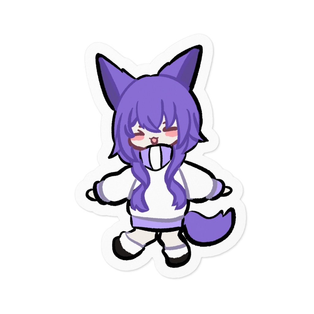 【描き下ろし】ステッカー 月食みい 1~4バージョン 100×100