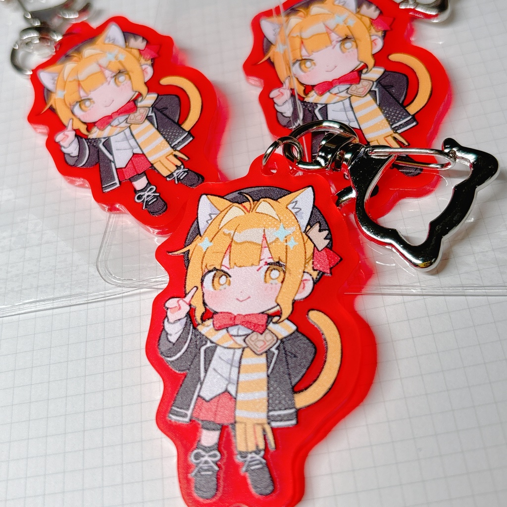 天使&猫のアクリルキーホルダー
