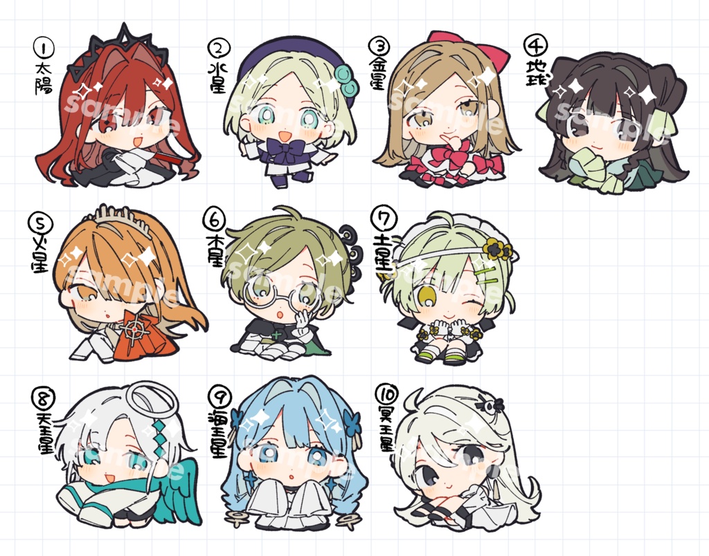 太陽系擬人化キャラ 自立ミニアクリルスタンド