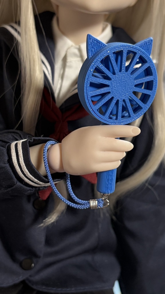 【ドール小物】ねこみみハンディファン(1/4スケール 40cm級向け)