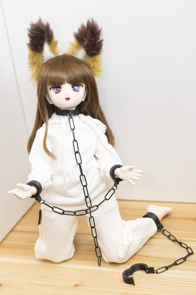 【ドール小物】ふりーだむろっくせっと ~首枷・手枷・足枷~(1/4スケール 40cm級向け)