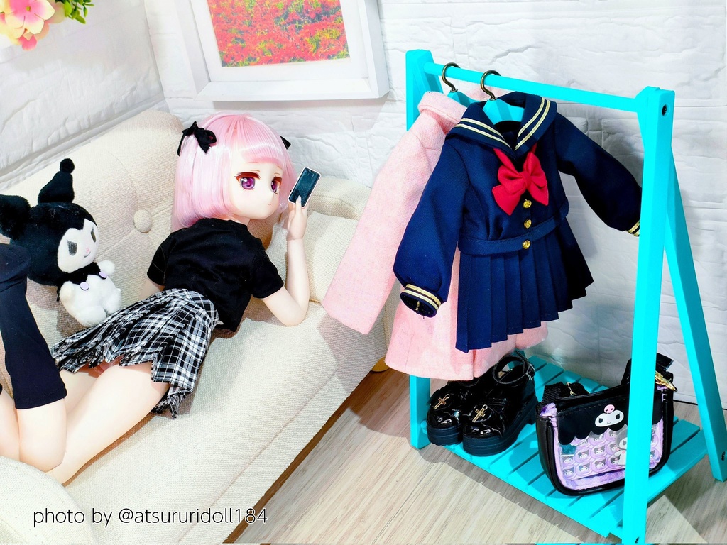 【ドール小物】Aハンガーラック(1/4サイズ向け)