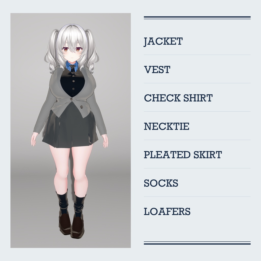 【ミルティナ対応衣装】School Uniform|VRChat 3D衣装