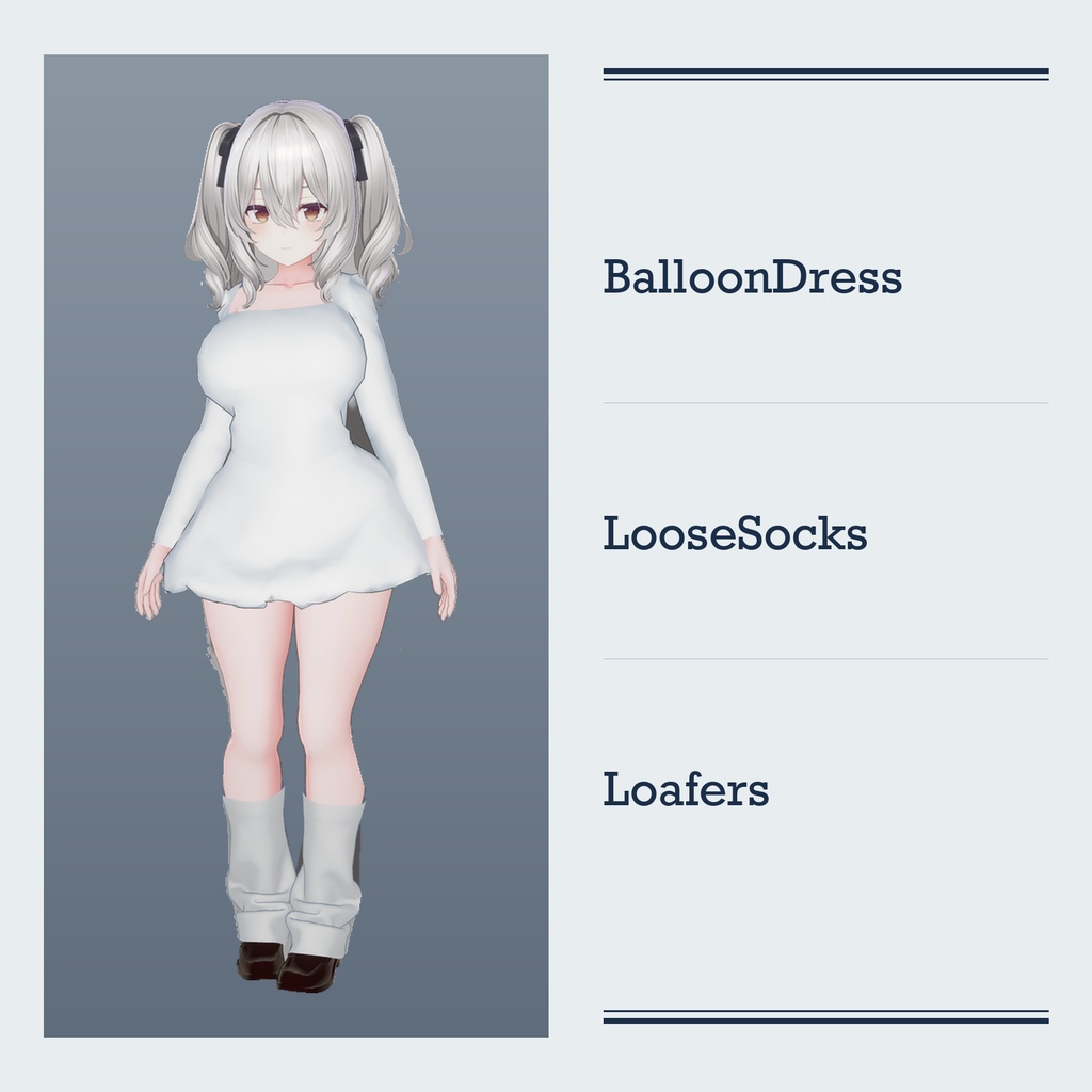 【ミルティナ対応衣装】BalloonDress|VRChat 3D衣装