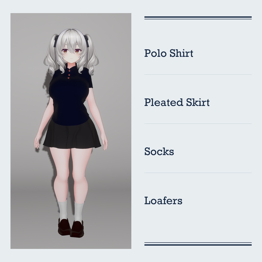 24時間無料!!【ミルティナ対応衣装】Polo|VRChat 3D衣装