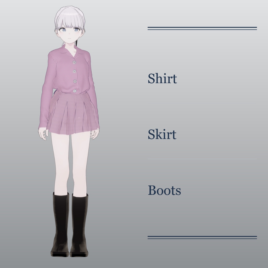 【Lapwing対応衣装】 Strippy|VRChat 3D衣装