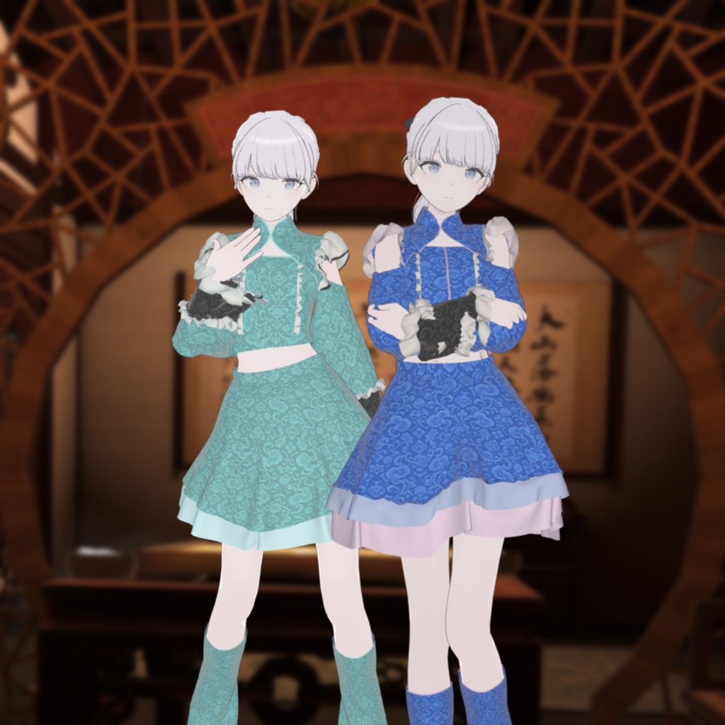 【Lapwing対応衣装】 ChinaDress. 7colors|VRChat 3D衣装