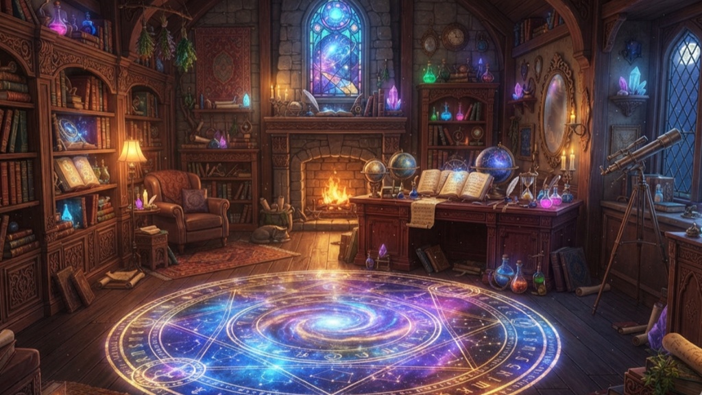 配信背景】神秘の魔術師の書斎 / 魔法 占い 雑談用 Mystic Wizard Study【Vtuber向け/無料あり】