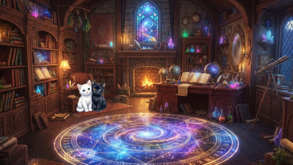 配信背景】神秘の魔術師の書斎 / 魔法 占い 雑談用 Mystic Wizard Study【Vtuber向け/無料あり】