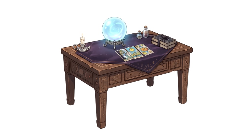 【動く背景/パーツ分け】夜の占い館とあくびする黒猫【VTuber/配信素材】