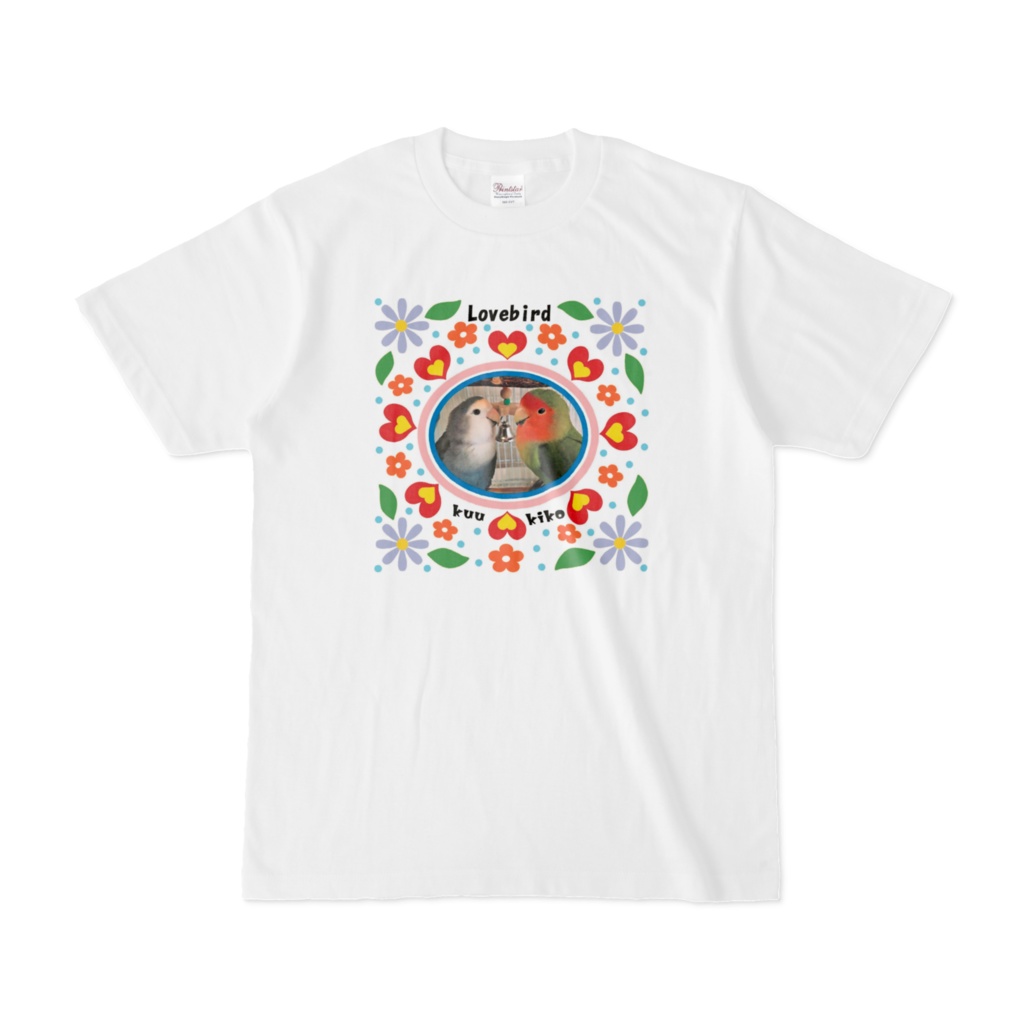 『Lovebirdコザクラインコ　キコとクウ』Tシャツ