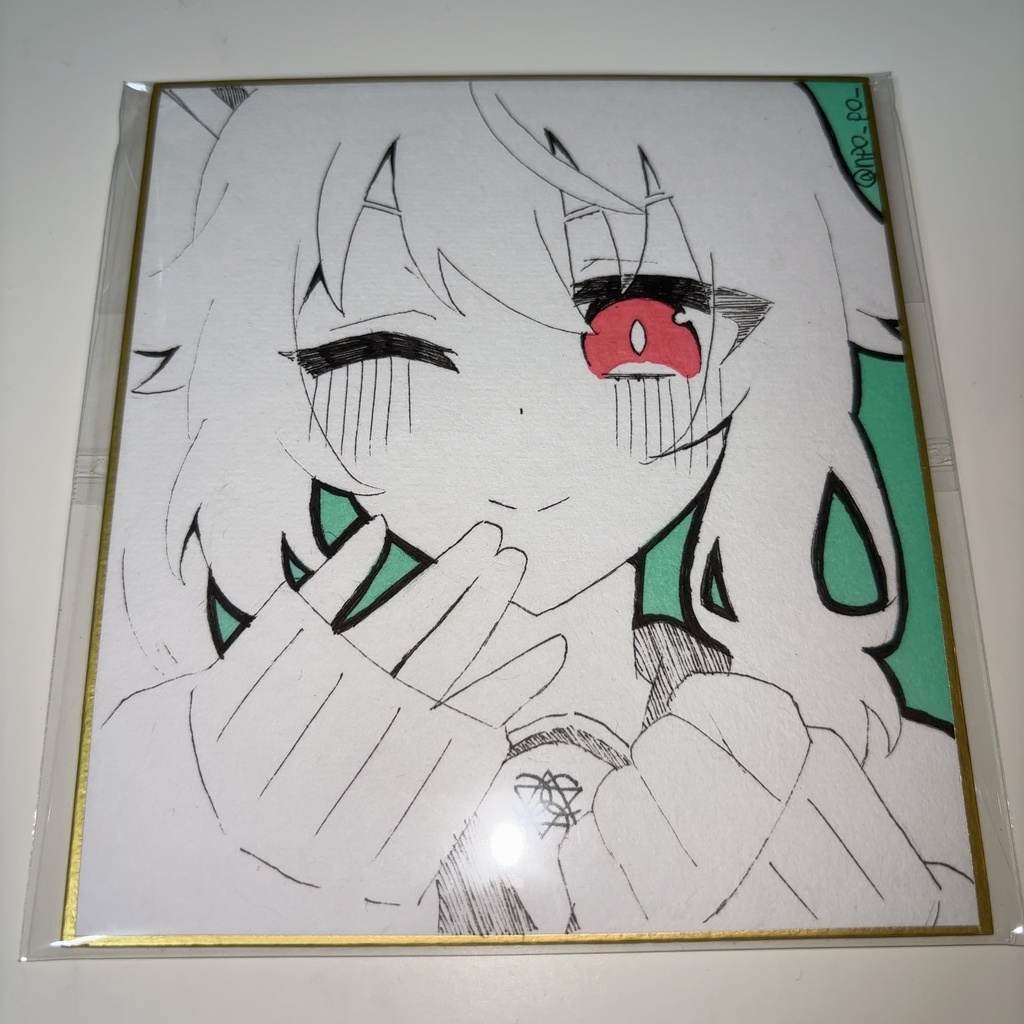 柚鳥ナツ 手描き色紙