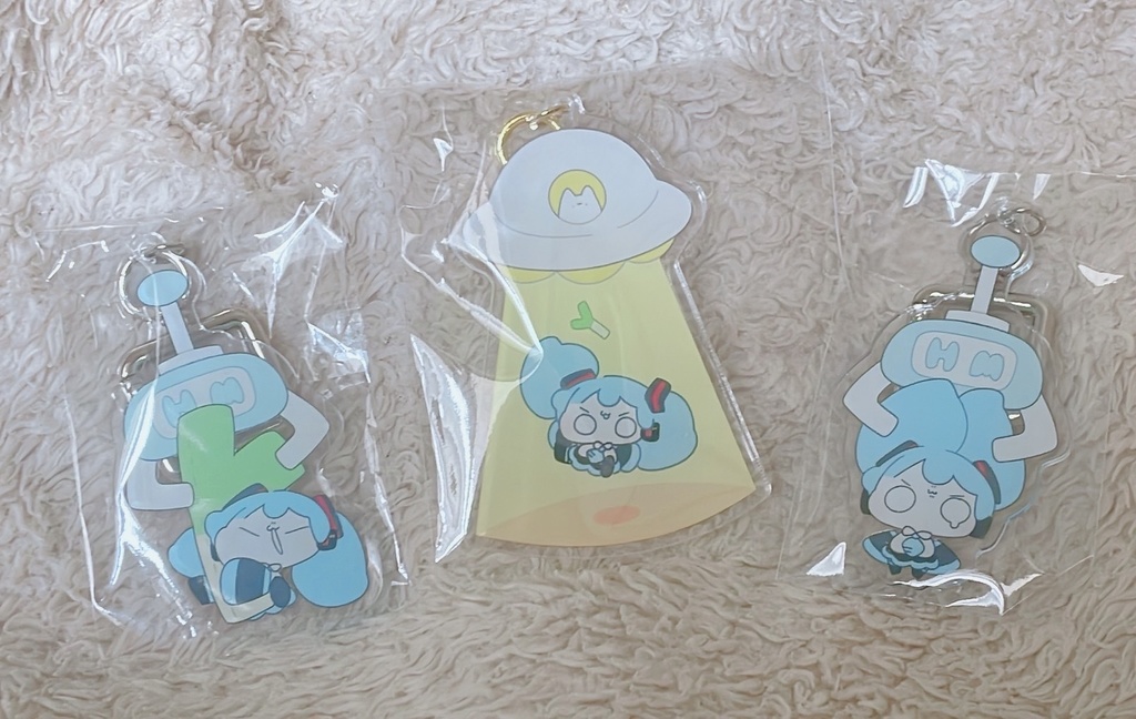 ちびみくさんつままれアクキー(ネギ)