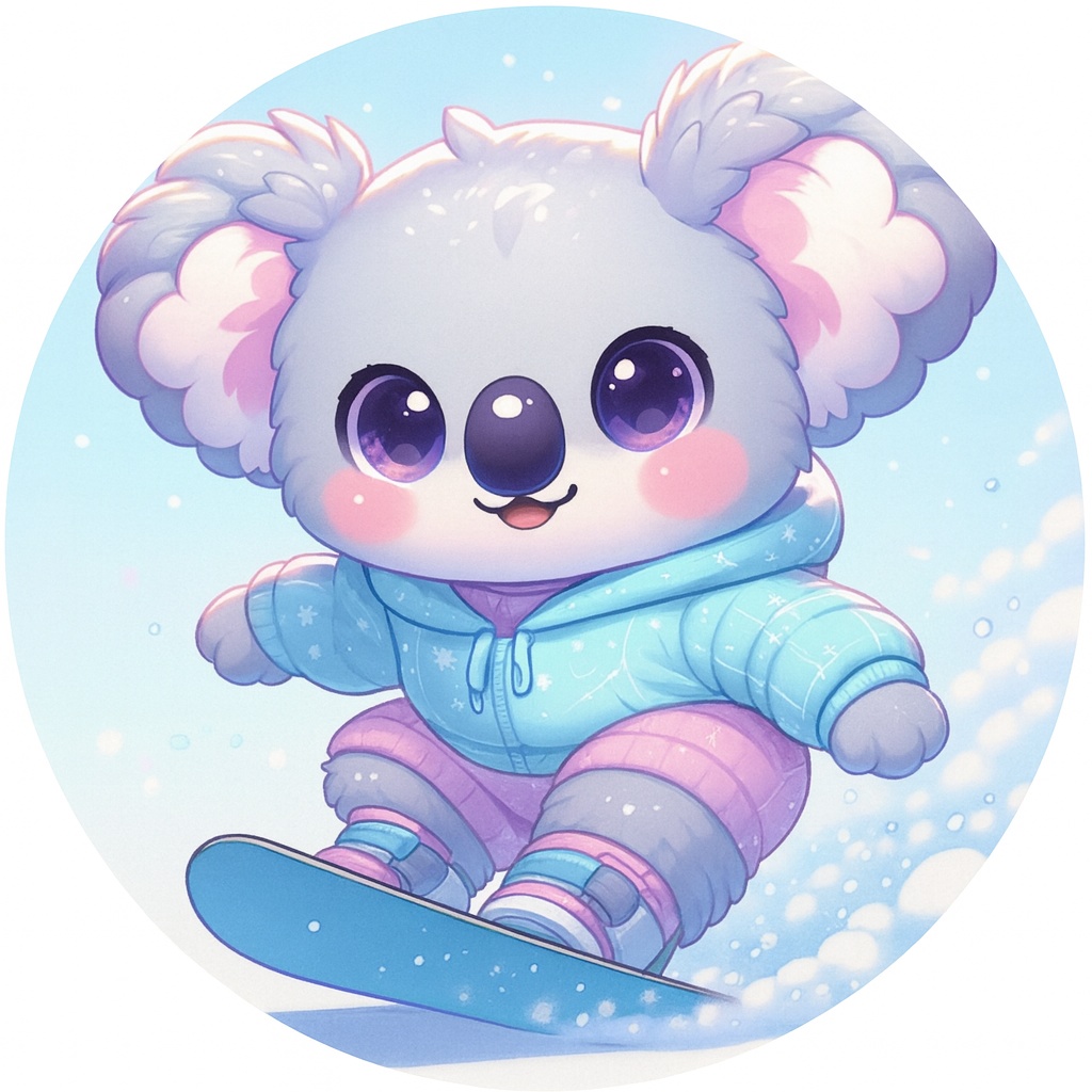 コアラのスノーボーダーアイコン　冬アイコン