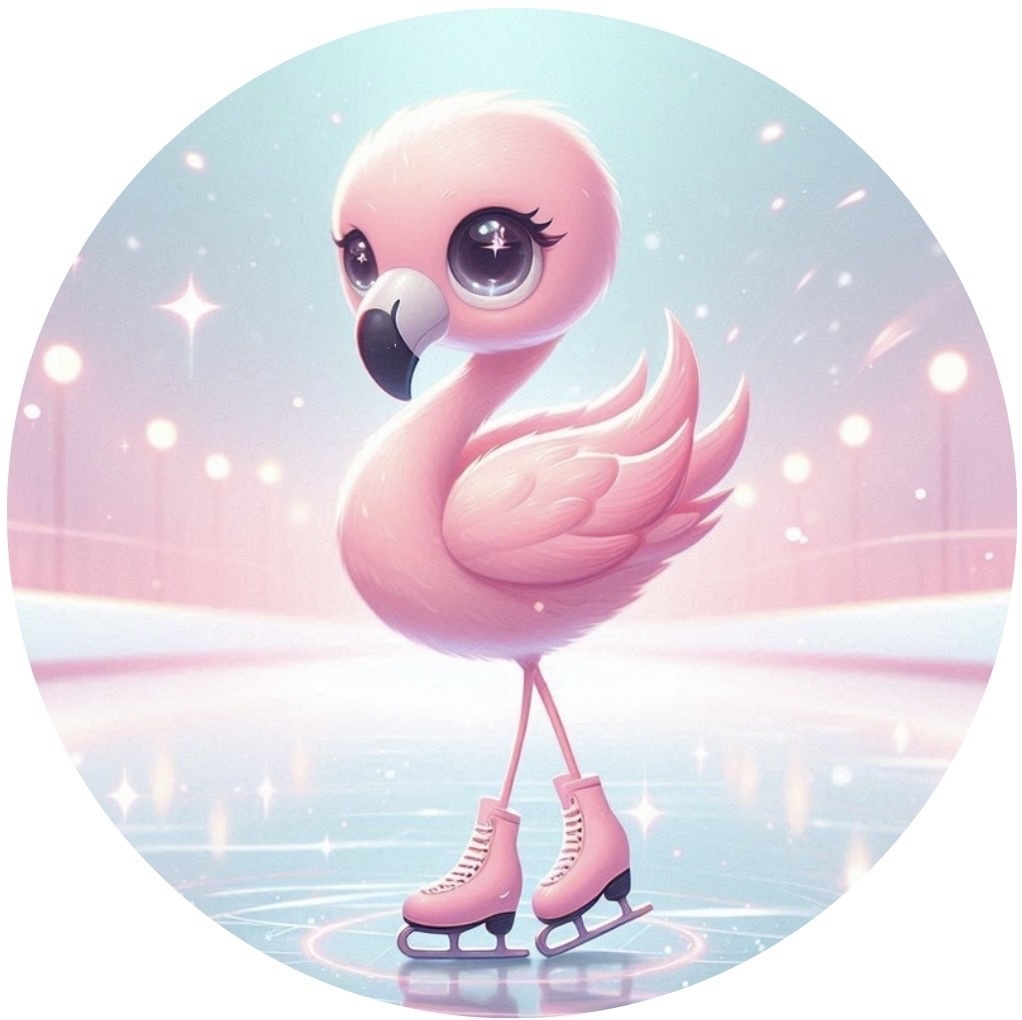 フラミンゴのフィギュアスケーターアイコン