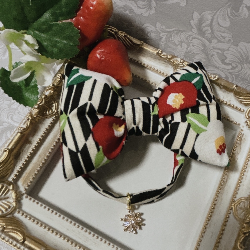 ふわふわリボンver.寒椿(ゴールド)