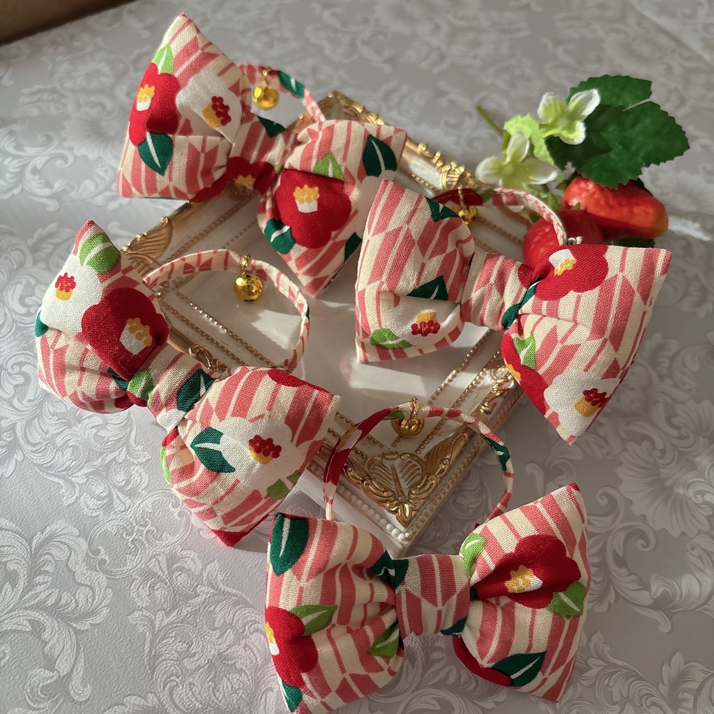 ふわふわリボンver.寒椿(ピンク)