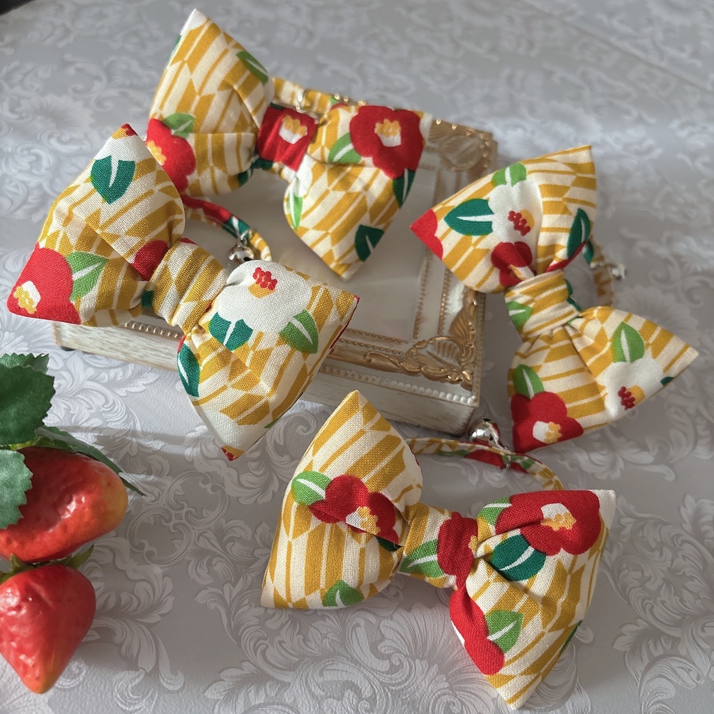 ふわふわリボンver.寒椿(黄色)