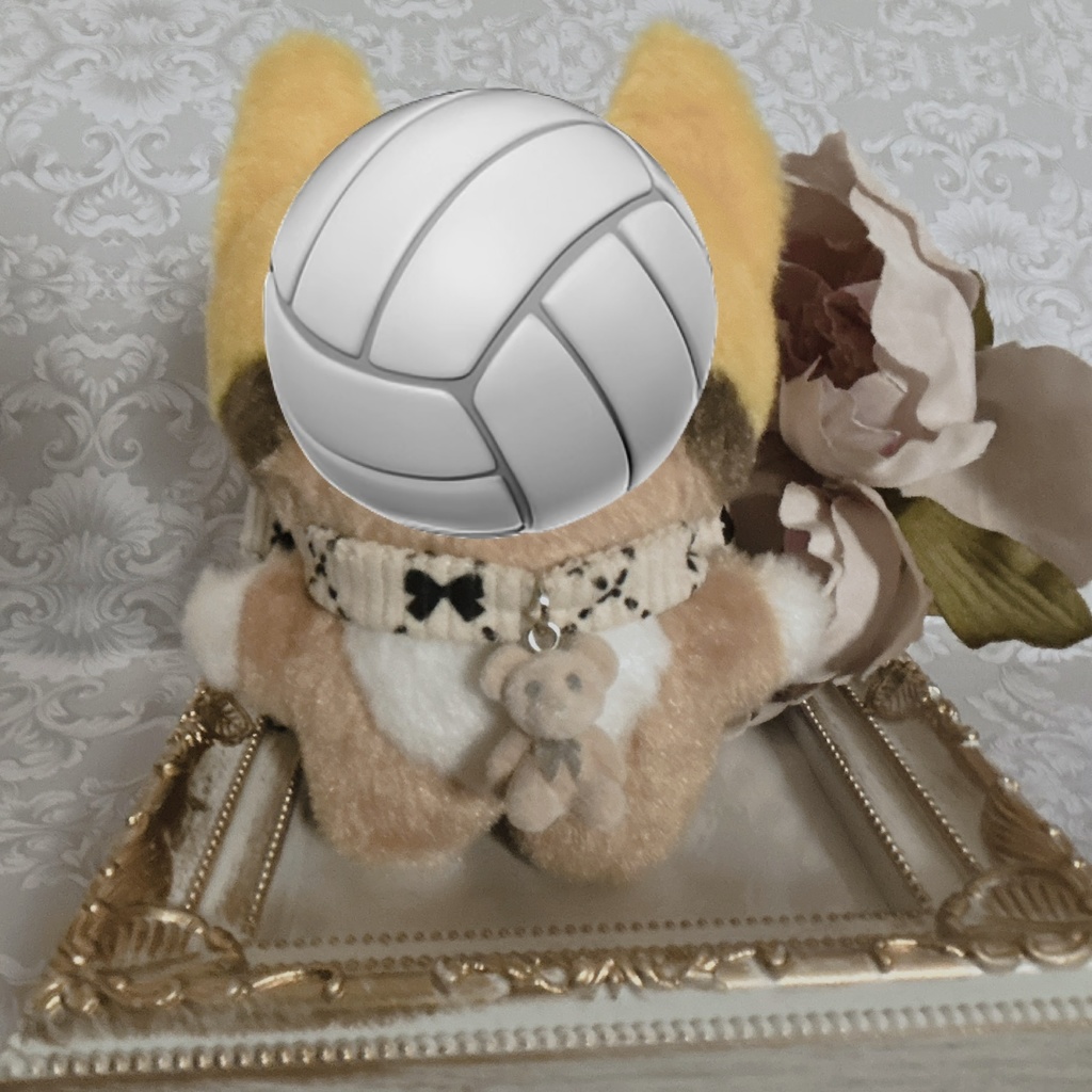 ふわふわリボンver.リボン柄(オフホワイト)