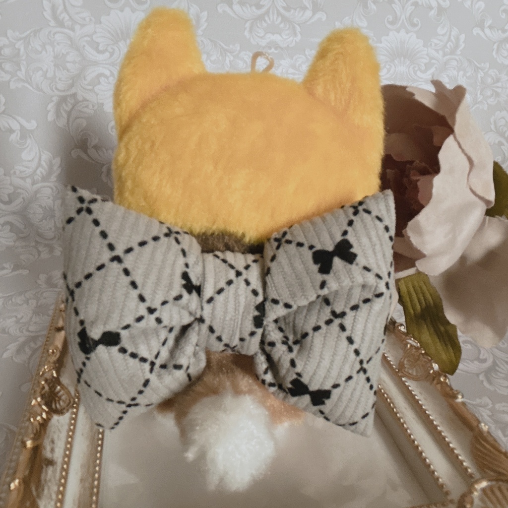 ふわふわリボンver.リボン柄(グレー)