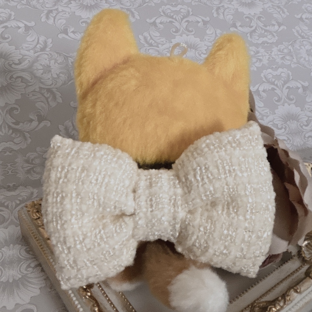 ふわふわリボンver.ツイード(白)