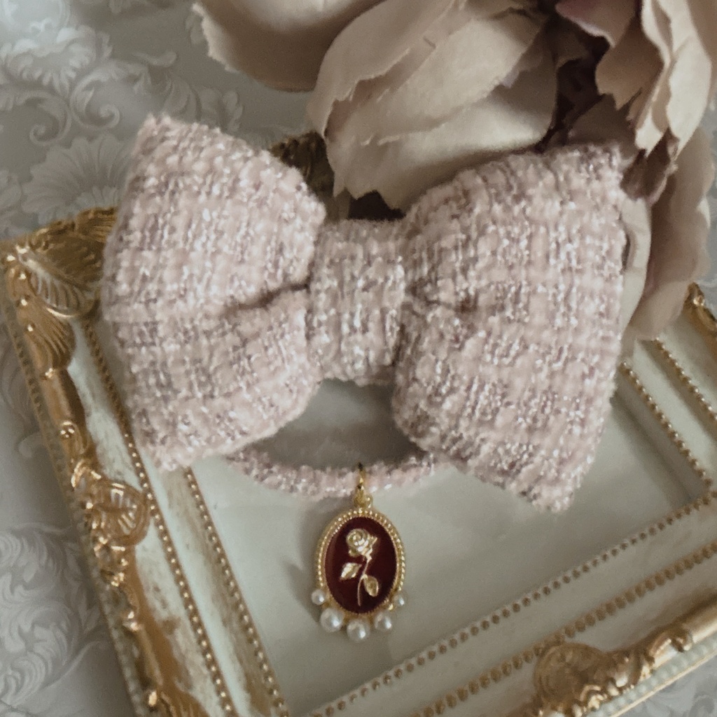 ふわふわリボンver.ツイード(ピンク)