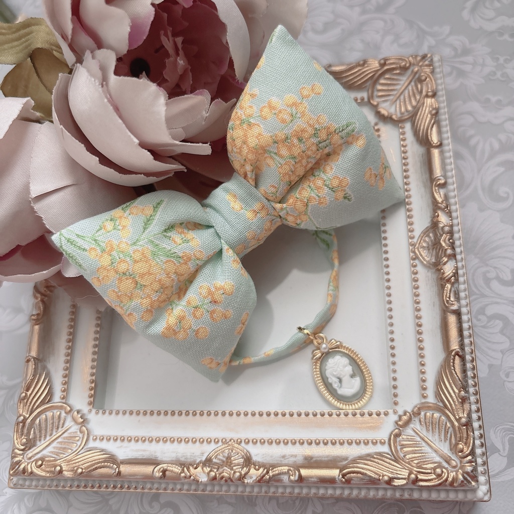 ふわふわリボンver.ミモザ(水色)