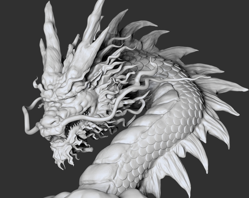 龍（3Dモデル、3Dプリンタ用、ZBrush用）