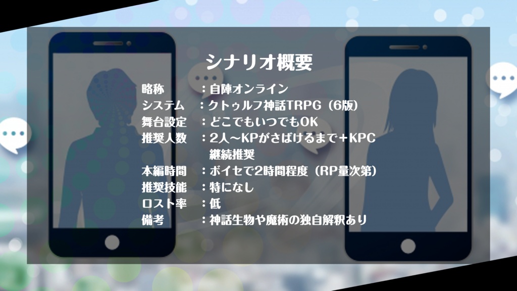 CoC『自陣でオンライン通話会することになったんだけどどう見てもKPCがヤベー所にいる件について』