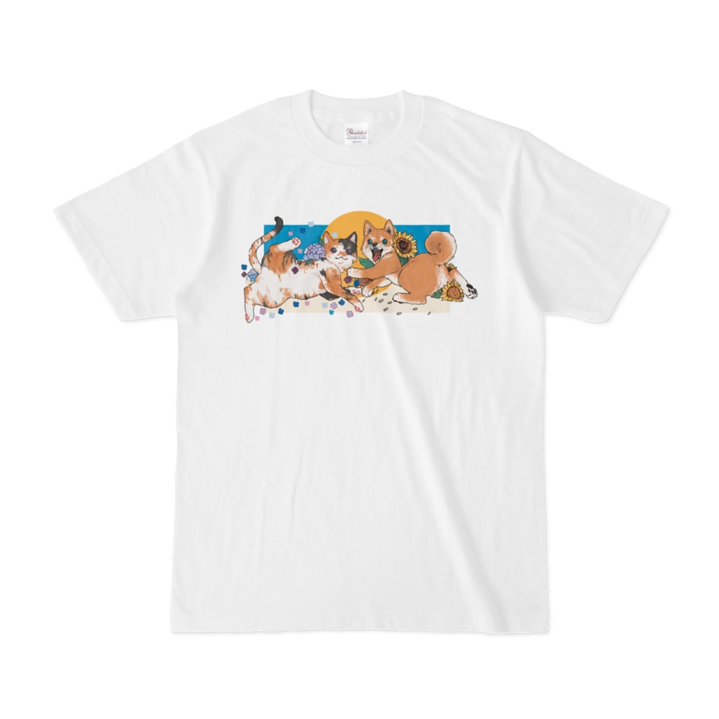 三毛猫・柴犬Summer横長Tシャツ