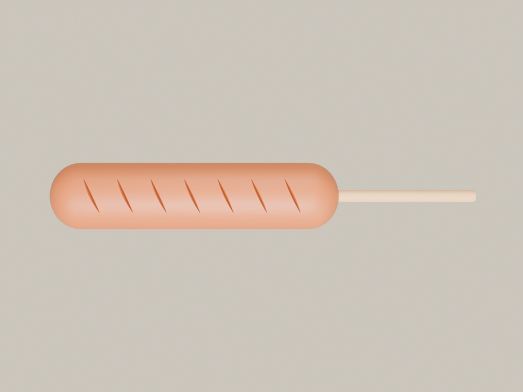 【3Dモデル】フランクフルト Low Poly|Frankfurt Sausage 3D Model