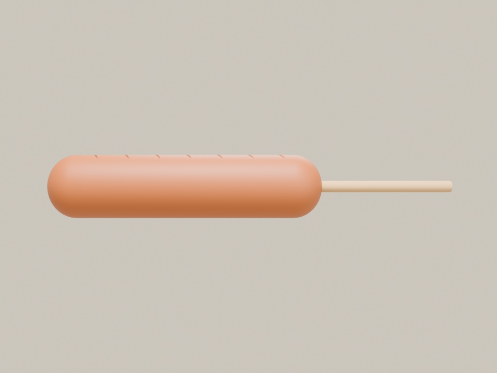 【3Dモデル】フランクフルト Low Poly|Frankfurt Sausage 3D Model
